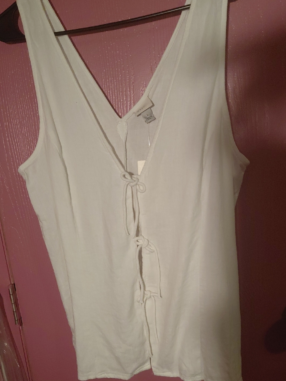 a new day White V-Neck Tie Blouse